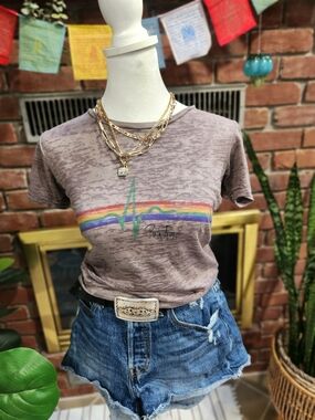 Pink Floyd Dark Side of the Moon Burnout Graphic Tee Size S